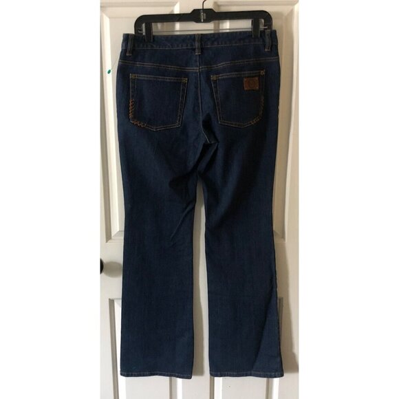 Michael Kors Womens Jeans Dark Wash Size 6 Brown Stitching - Picture 6 of 11